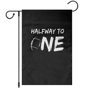 HalfWay To One Garden Flag Baby Boy 1/2 Birthday Outfits Football TS10 Black Print Your Wear