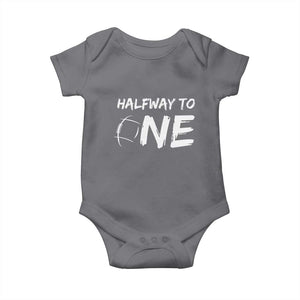 HalfWay To One Baby Onesie Baby Boy 1/2 Birthday Outfits Football TS10 Charcoal Print Your Wear