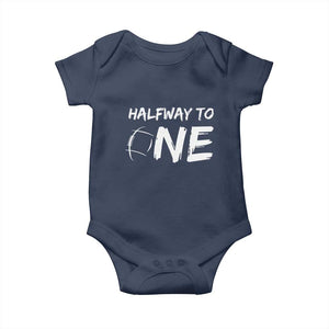 HalfWay To One Baby Onesie Baby Boy 1/2 Birthday Outfits Football TS10 Navy Print Your Wear
