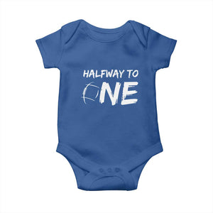 HalfWay To One Baby Onesie Baby Boy 1/2 Birthday Outfits Football TS10 Royal Blue Print Your Wear