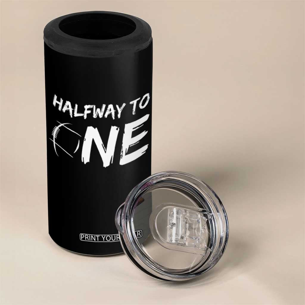 HalfWay To One 4 in 1 Can Cooler Tumbler Baby Boy 1/2 Birthday Outfits Football TS10 Print Your Wear