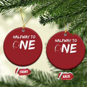 HalfWay To One Christmas Ornament Baby Boy 1/2 Birthday Outfits Football TS10 Circle Red Print Your Wear