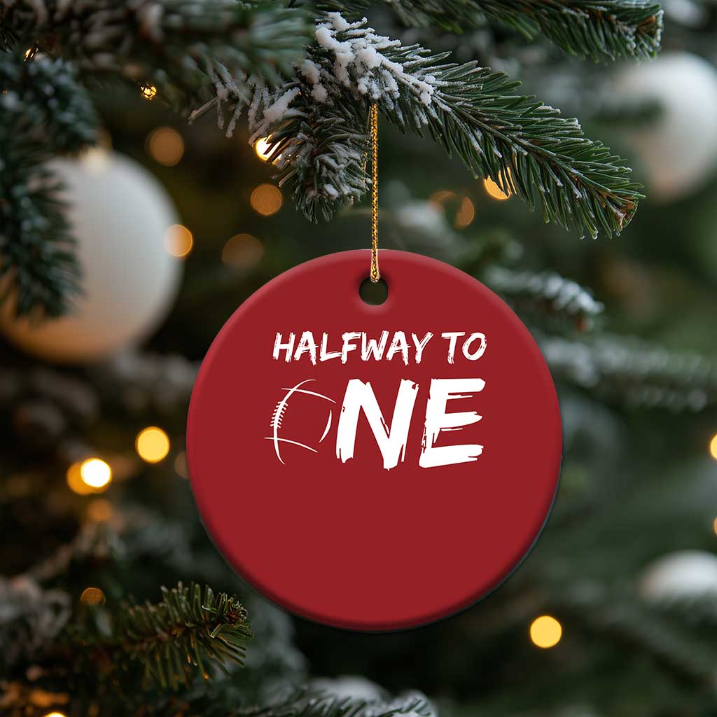HalfWay To One Christmas Ornament Baby Boy 1/2 Birthday Outfits Football TS10 Print Your Wear