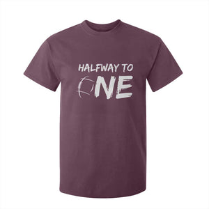 HalfWay To One T Shirt For Kid Baby Boy 1/2 Birthday Outfits Football TS10 Maroon Print Your Wear