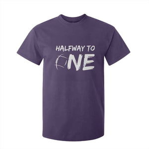 HalfWay To One T Shirt For Kid Baby Boy 1/2 Birthday Outfits Football TS10 Purple Print Your Wear