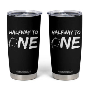 HalfWay To One Tumbler Cup Baby Boy 1/2 Birthday Outfits Football TS10 Black Print Your Wear