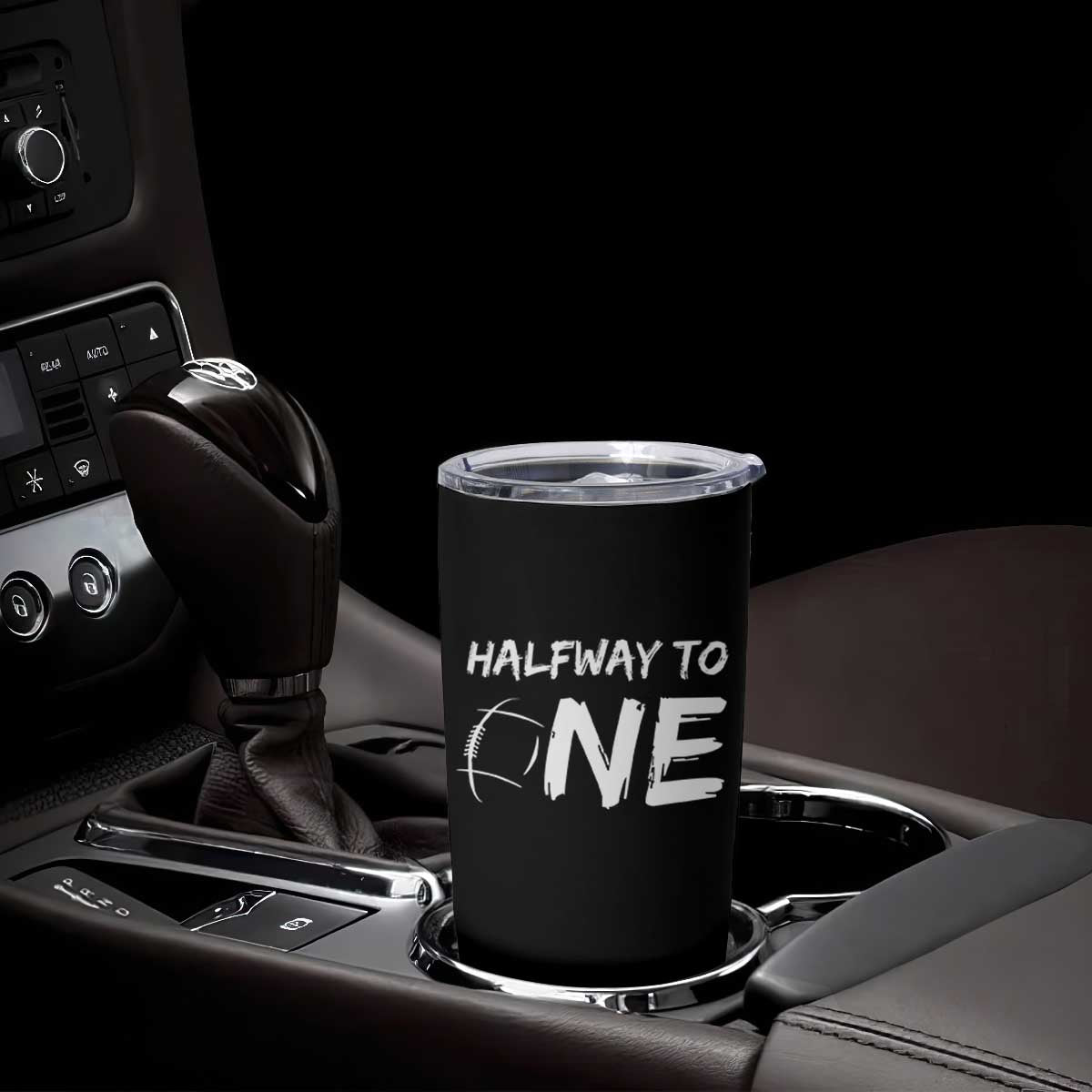 HalfWay To One Tumbler Cup Baby Boy 1/2 Birthday Outfits Football TS10 Print Your Wear