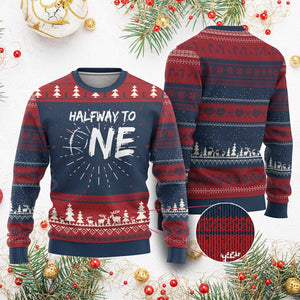 HalfWay To One Knit Sweatshirt Baby Boy 1/2 Birthday Outfits Football TS10 Burgundy Print Your Wear