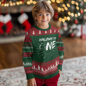HalfWay To One Knit Sweatshirt Baby Boy 1/2 Birthday Outfits Football TS10 Christmas Print Your Wear