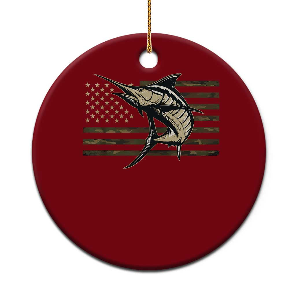Fishing Camouflage US Flag Ceramic Ornament Swordfish Fish Fisherman Camo TS10 1pc Red Print Your Wear