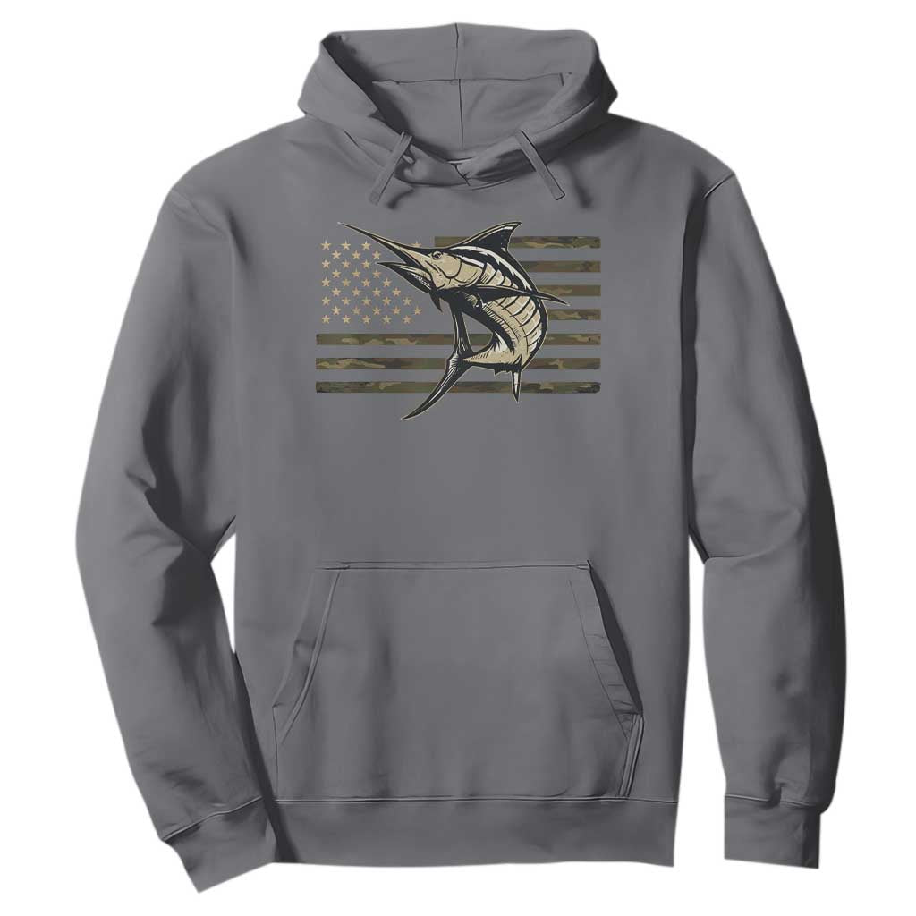 Fishing Camouflage US Flag Hoodie Swordfish Fish Fisherman Camo TS10 Charcoal Print Your Wear
