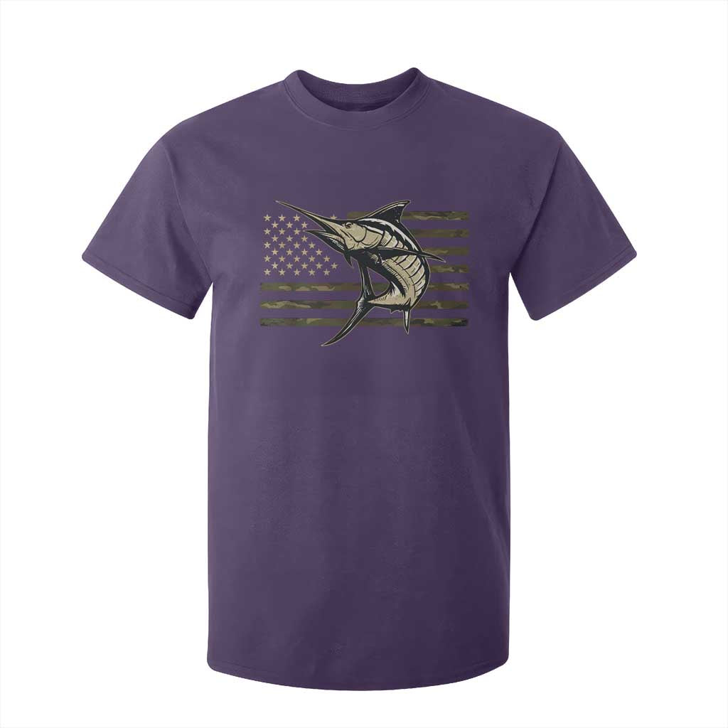 Fishing Camouflage US Flag T Shirt For Kid Swordfish Fish Fisherman Camo TS10 Purple Print Your Wear