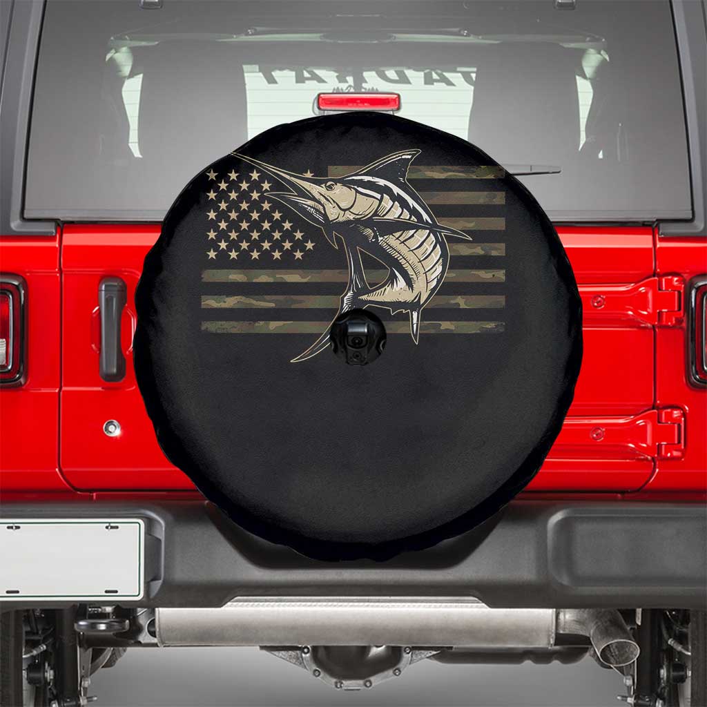 Fishing Camouflage US Flag Spare Tire Cover Swordfish Fish Fisherman Camo TS10 Black Print Your Wear