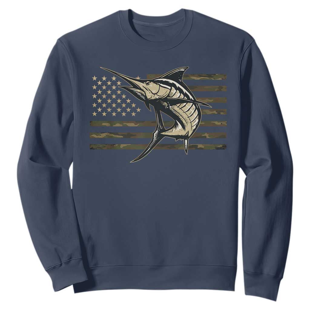 Fishing Camouflage US Flag Sweatshirt Swordfish Fish Fisherman Camo TS10 Navy Print Your Wear