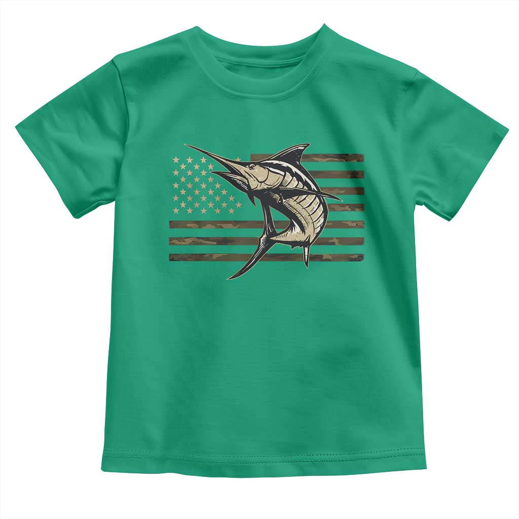 Fishing Camouflage US Flag Toddler T Shirt Swordfish Fish Fisherman Camo TS10 Irish Green Print Your Wear