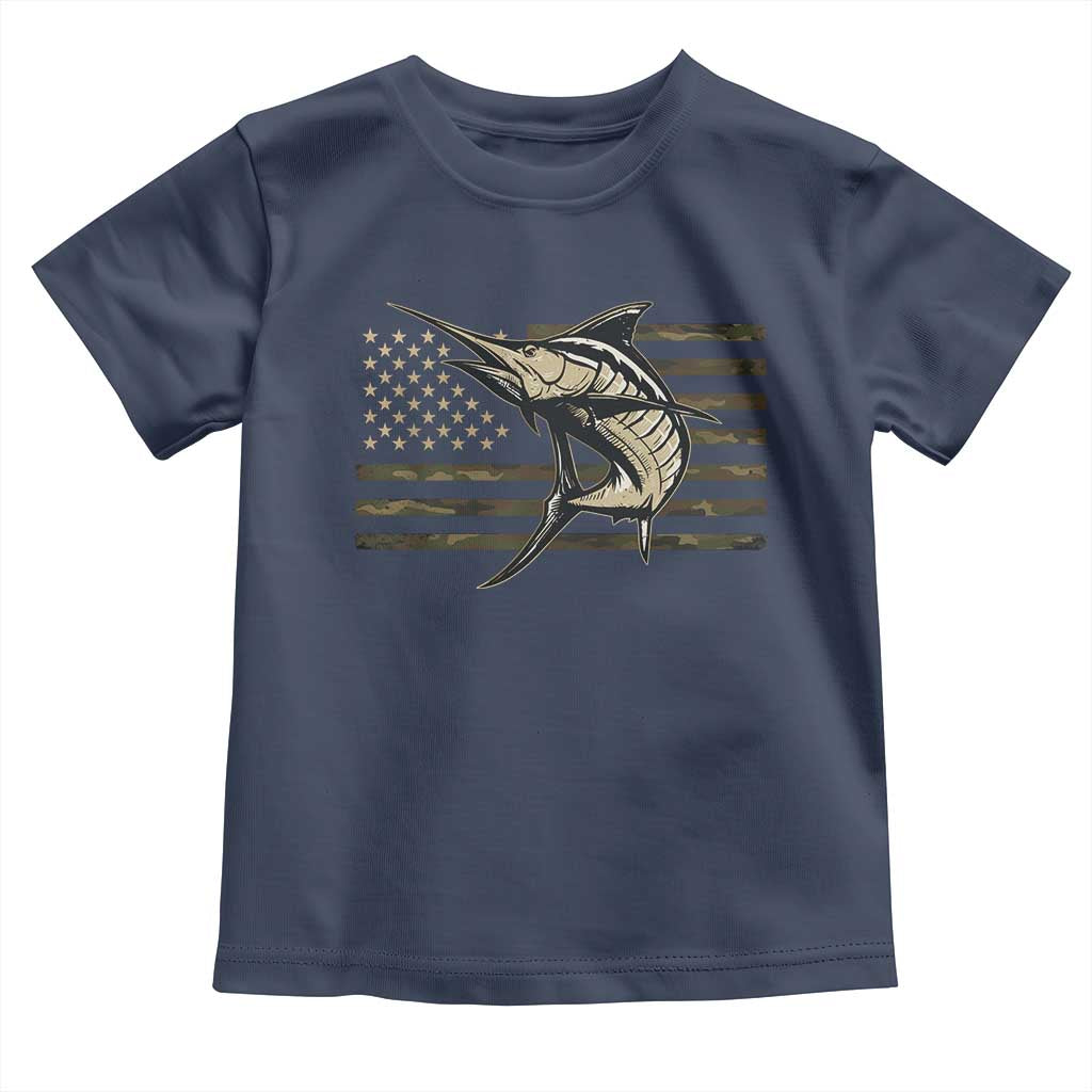 Fishing Camouflage US Flag Toddler T Shirt Swordfish Fish Fisherman Camo TS10 Navy Print Your Wear