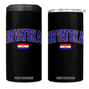 Hrvatska Flag 4 in 1 Can Cooler Tumbler Croatia Vintage Zagreb Croatian Jersey Retro