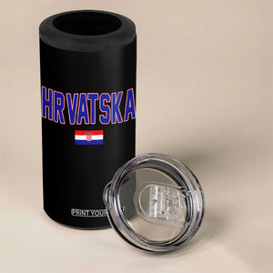 Hrvatska Flag 4 in 1 Can Cooler Tumbler Croatia Vintage Zagreb Croatian Jersey Retro