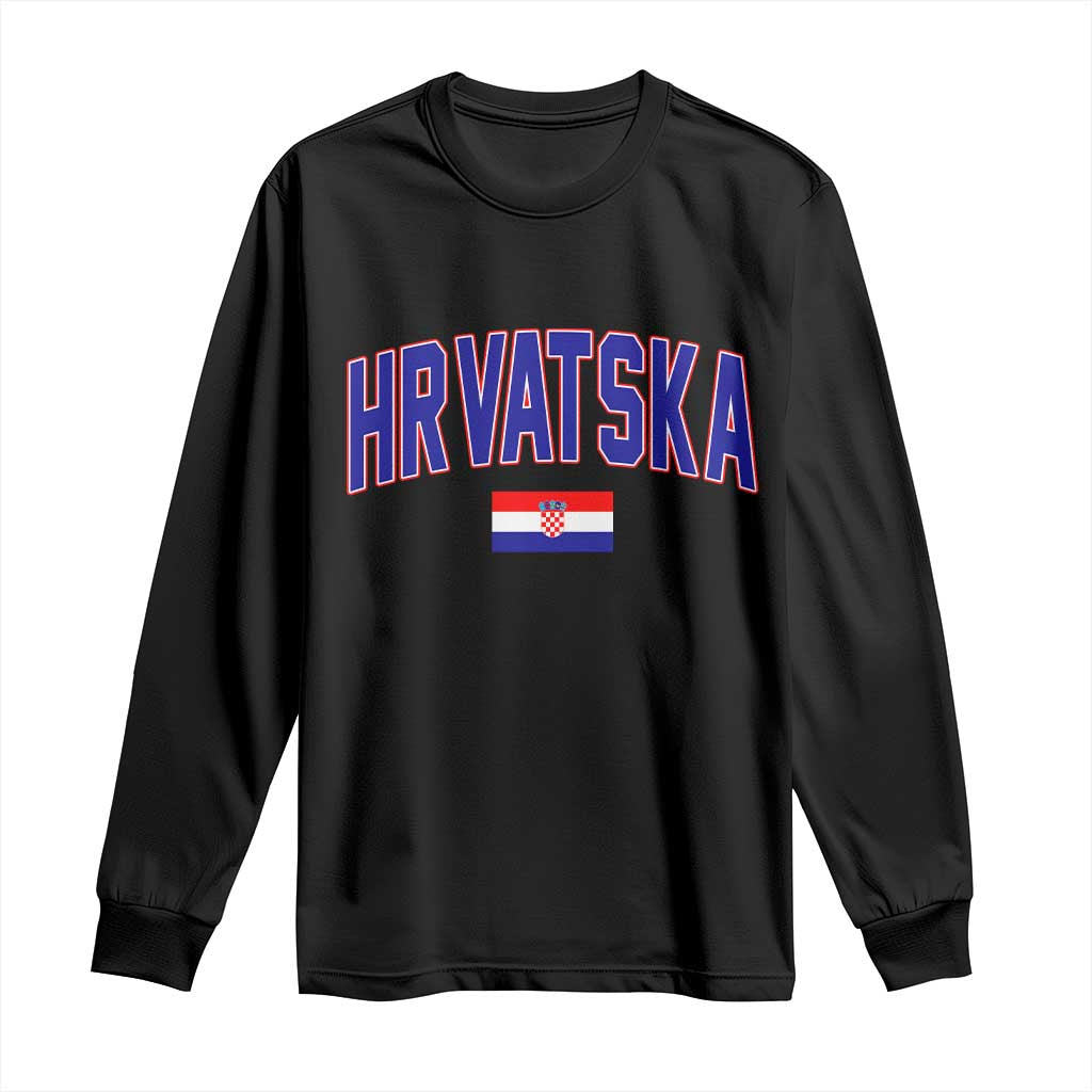 Hrvatska Flag Long Sleeve Shirt Croatia Vintage Zagreb Croatian Jersey Retro