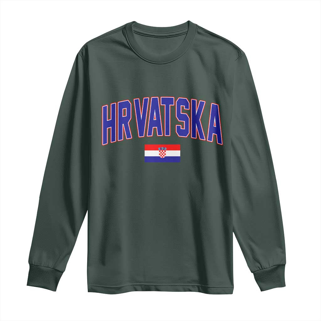 Hrvatska Flag Long Sleeve Shirt Croatia Vintage Zagreb Croatian Jersey Retro