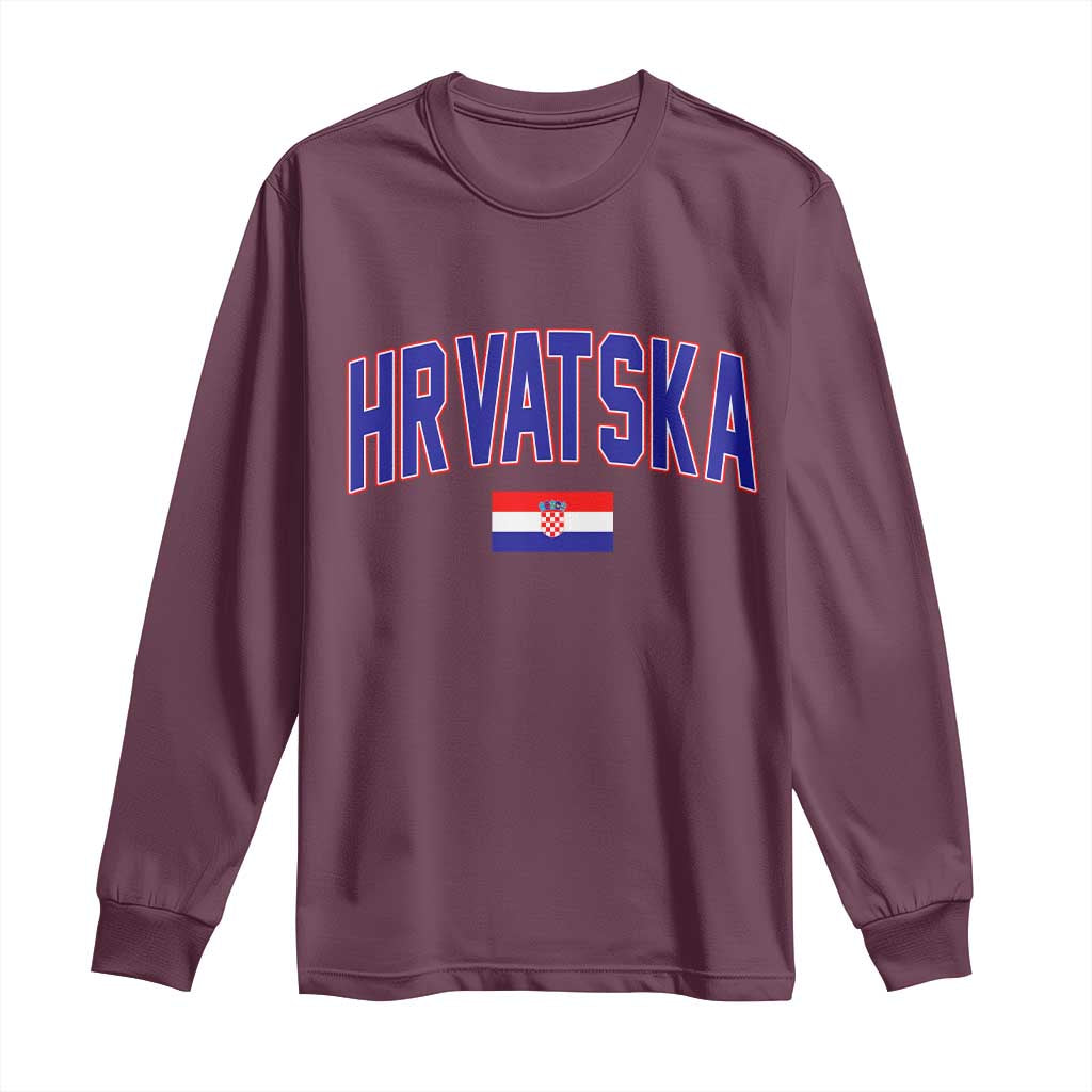 Hrvatska Flag Long Sleeve Shirt Croatia Vintage Zagreb Croatian Jersey Retro