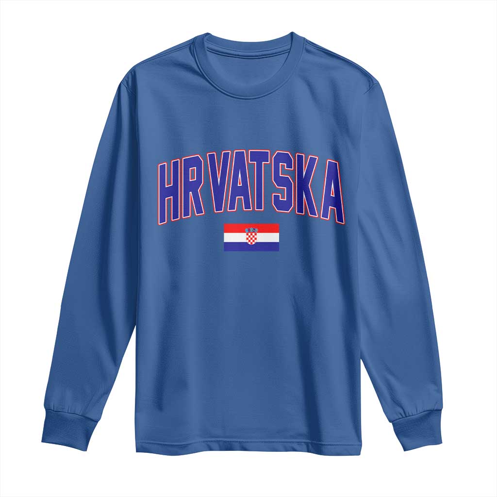 Hrvatska Flag Long Sleeve Shirt Croatia Vintage Zagreb Croatian Jersey Retro