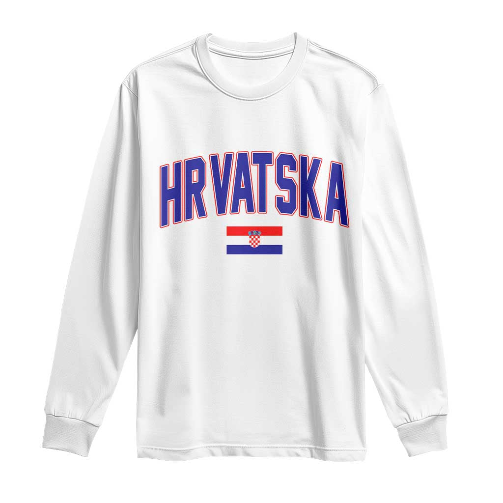 Hrvatska Flag Long Sleeve Shirt Croatia Vintage Zagreb Croatian Jersey Retro