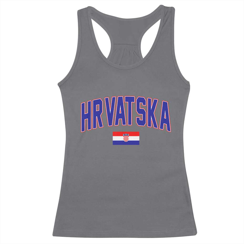 Hrvatska Flag Racerback Tank Top Croatia Vintage Zagreb Croatian Jersey Retro