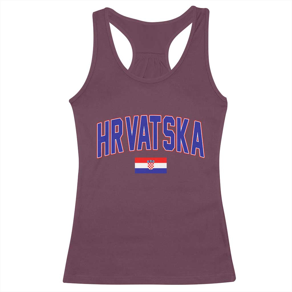 Hrvatska Flag Racerback Tank Top Croatia Vintage Zagreb Croatian Jersey Retro