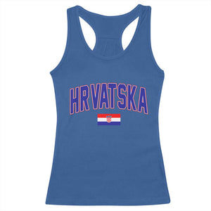 Hrvatska Flag Racerback Tank Top Croatia Vintage Zagreb Croatian Jersey Retro
