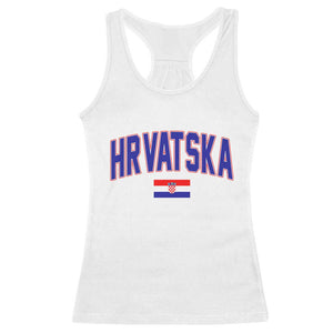 Hrvatska Flag Racerback Tank Top Croatia Vintage Zagreb Croatian Jersey Retro