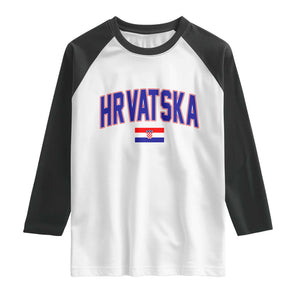 Hrvatska Flag Raglan Shirt Croatia Vintage Zagreb Croatian Jersey Retro