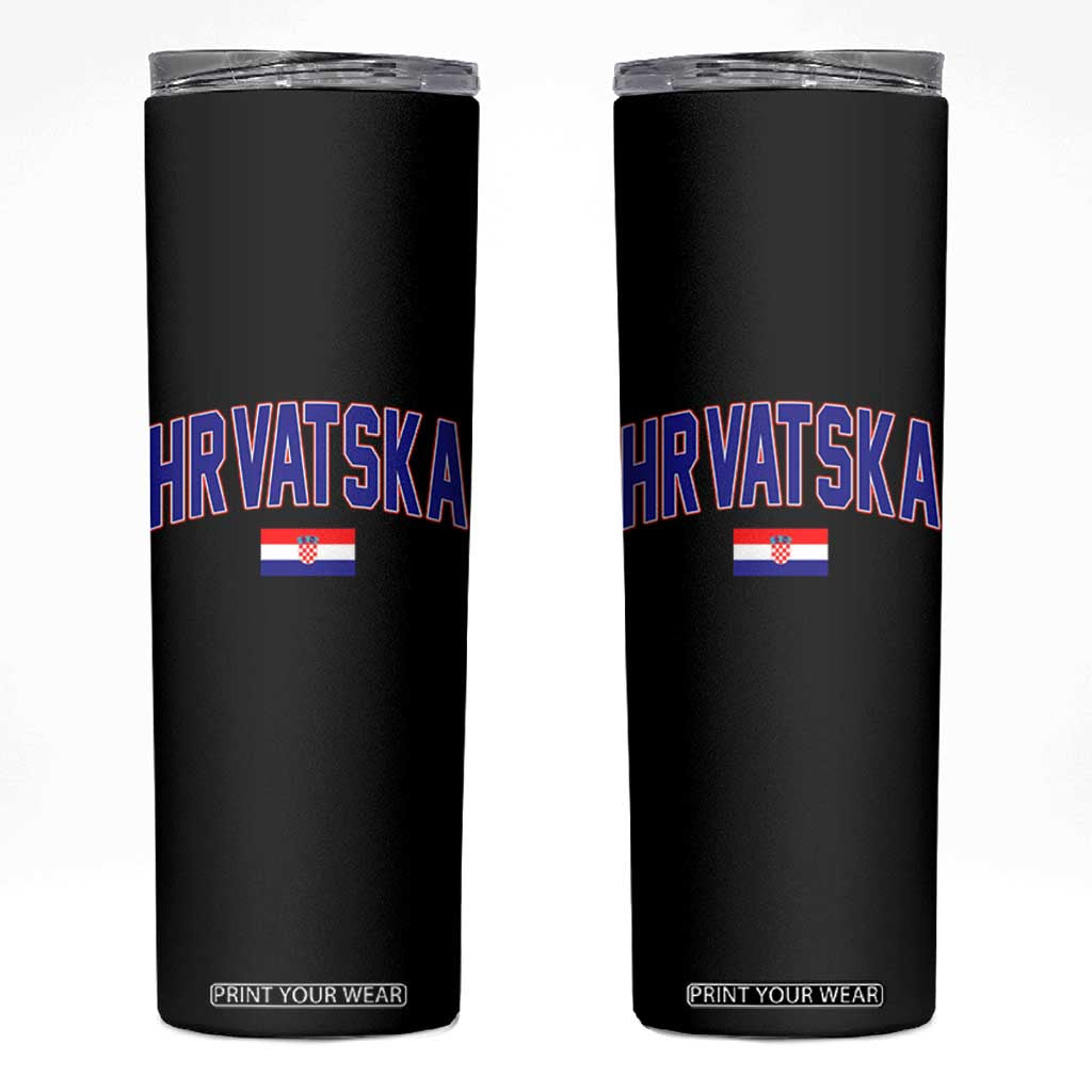 Hrvatska Flag Skinny Tumbler Croatia Vintage Zagreb Croatian Jersey Retro
