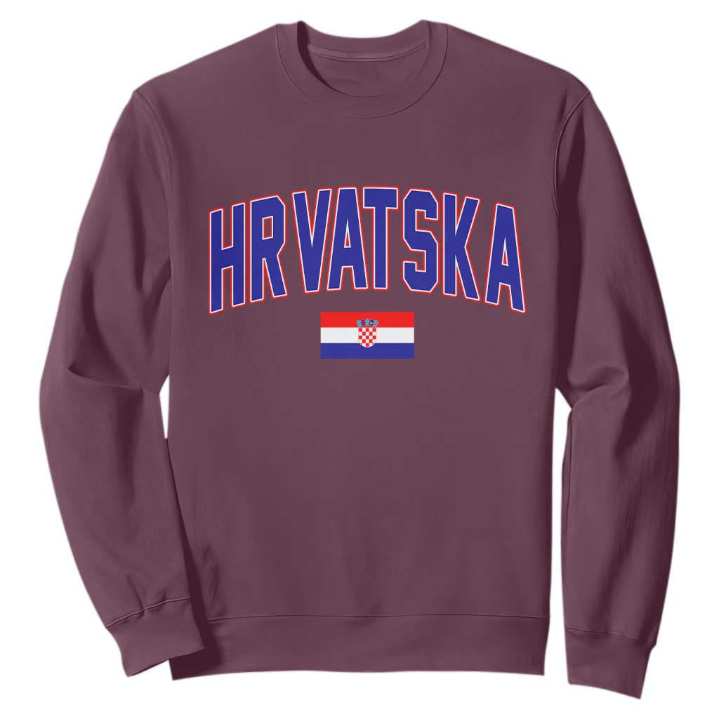Hrvatska Flag Sweatshirt Croatia Vintage Zagreb Croatian Jersey Retro
