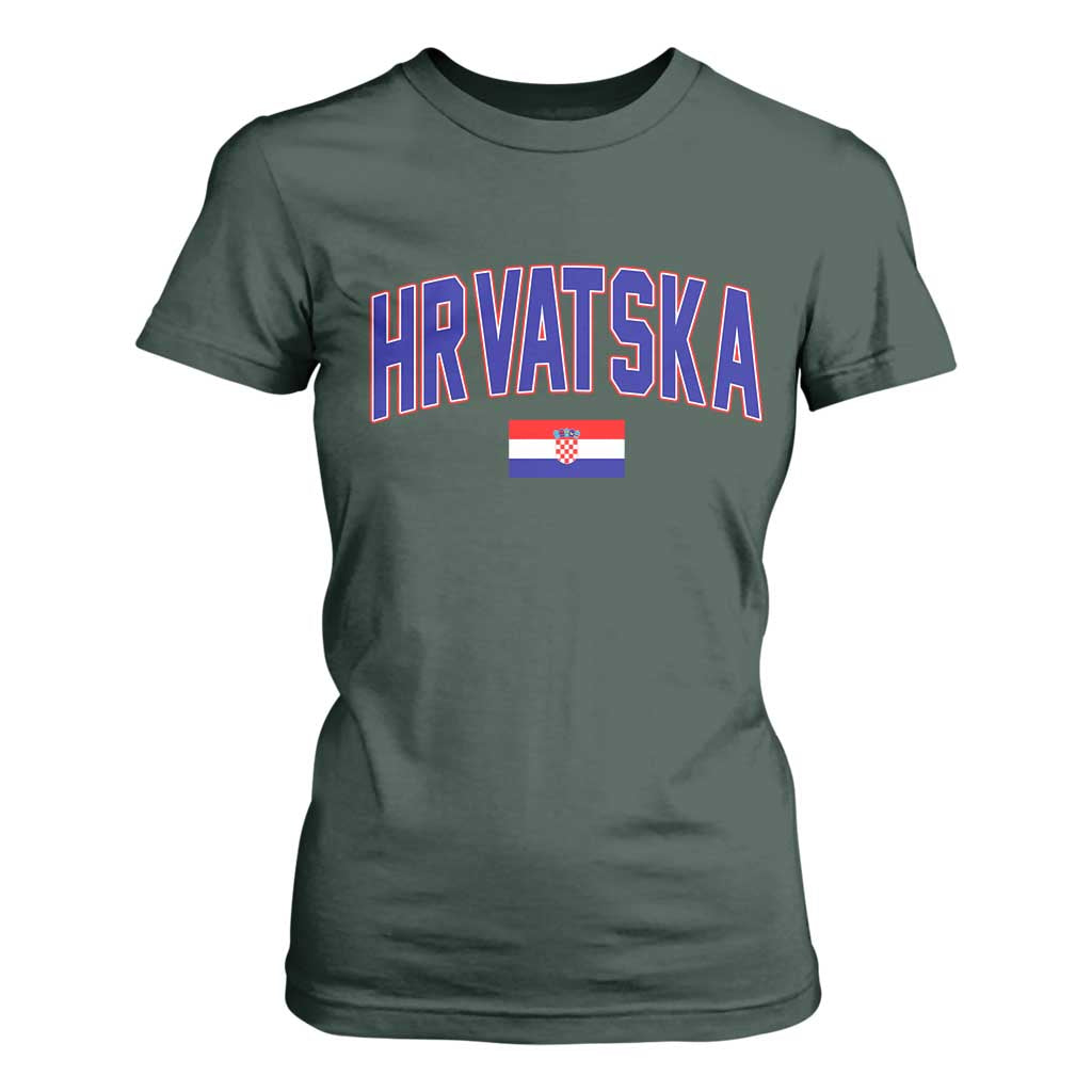 Hrvatska Flag T Shirt For Women Croatia Vintage Zagreb Croatian Jersey Retro