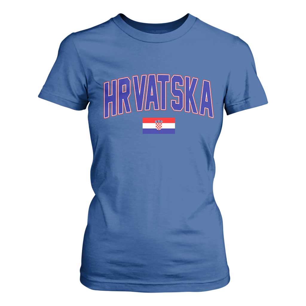 Hrvatska Flag T Shirt For Women Croatia Vintage Zagreb Croatian Jersey Retro
