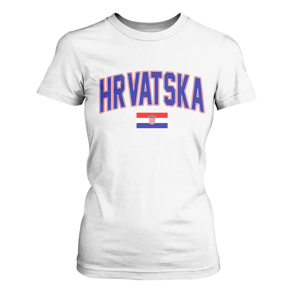 Hrvatska Flag T Shirt For Women Croatia Vintage Zagreb Croatian Jersey Retro