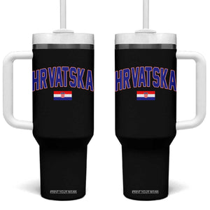 Hrvatska Flag Tumbler With Handle Croatia Vintage Zagreb Croatian Jersey Retro