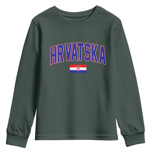 Hrvatska Flag Youth Sweatshirt Croatia Vintage Zagreb Croatian Jersey Retro