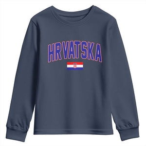 Hrvatska Flag Youth Sweatshirt Croatia Vintage Zagreb Croatian Jersey Retro