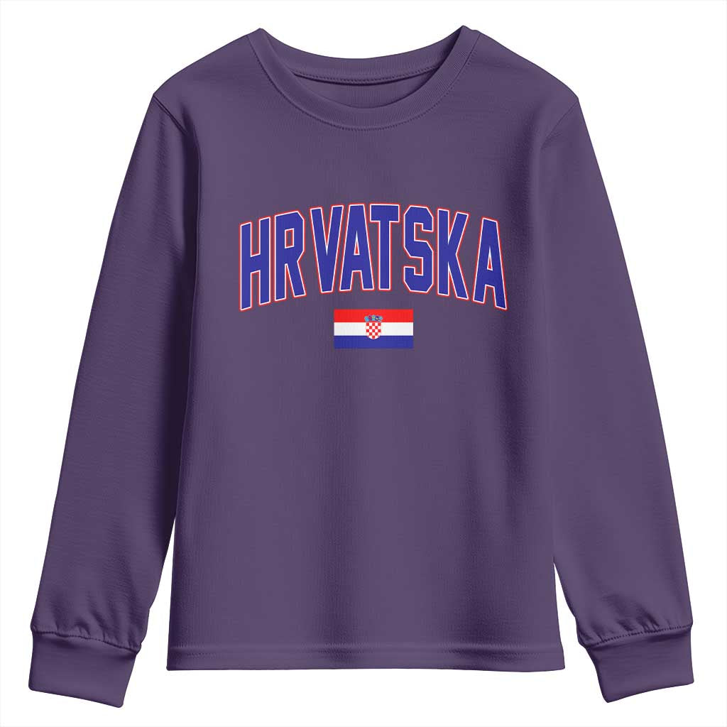 Hrvatska Flag Youth Sweatshirt Croatia Vintage Zagreb Croatian Jersey Retro