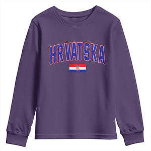 Hrvatska Flag Youth Sweatshirt Croatia Vintage Zagreb Croatian Jersey Retro