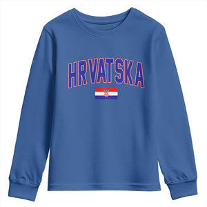 Hrvatska Flag Youth Sweatshirt Croatia Vintage Zagreb Croatian Jersey Retro