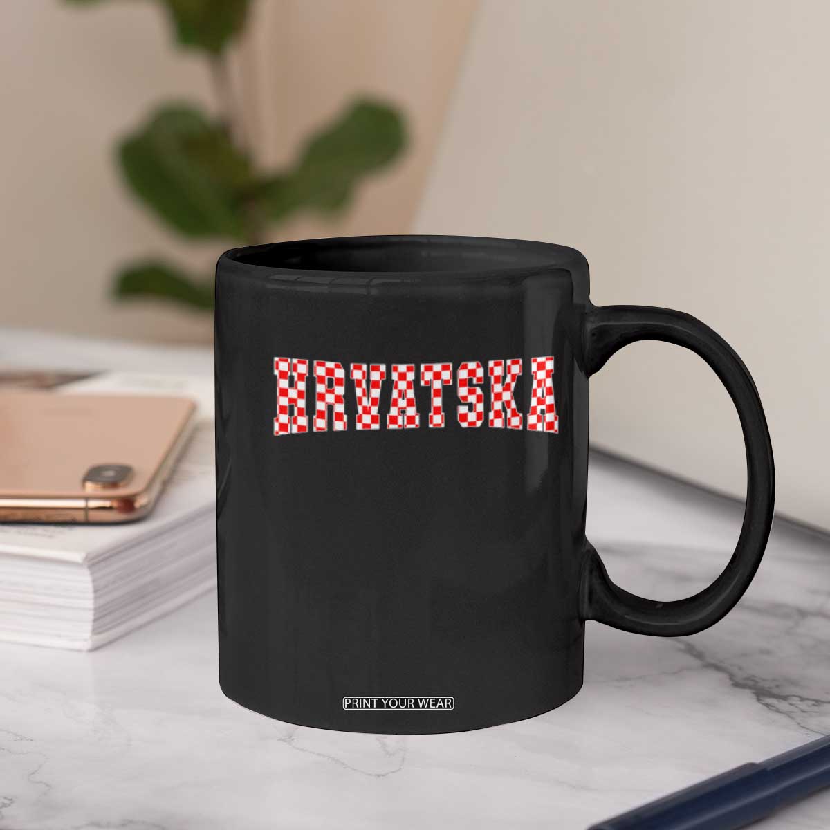Vintage Hrvatska Coffee Mug Retro Varsity Croatia Zagreb Croatian Flag