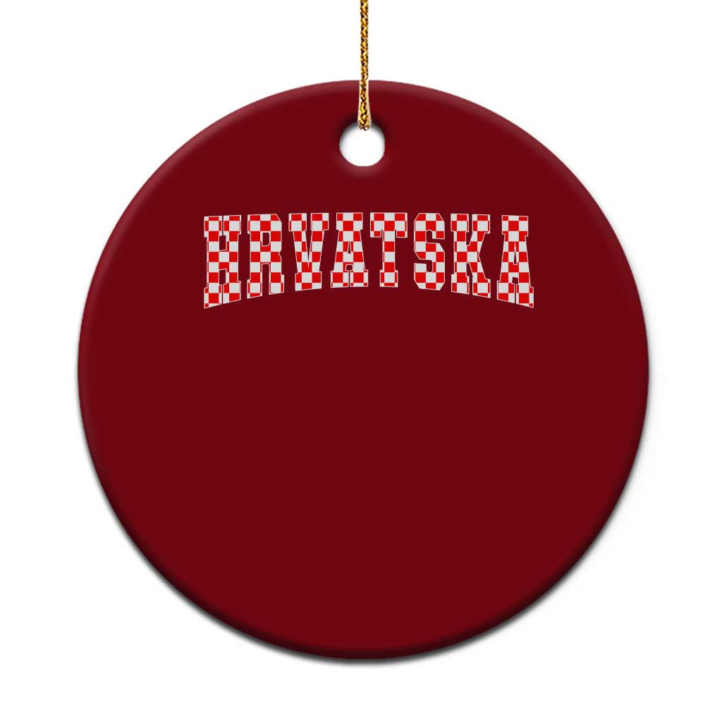 Vintage Hrvatska Ceramic Ornament Retro Varsity Croatia Zagreb Croatian Flag