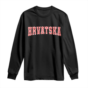 Vintage Hrvatska Long Sleeve Shirt Retro Varsity Croatia Zagreb Croatian Flag