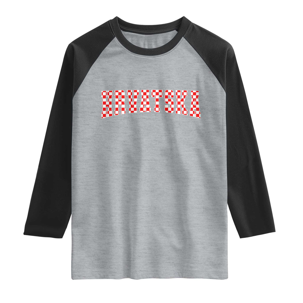 Vintage Hrvatska Raglan Shirt Retro Varsity Croatia Zagreb Croatian Flag