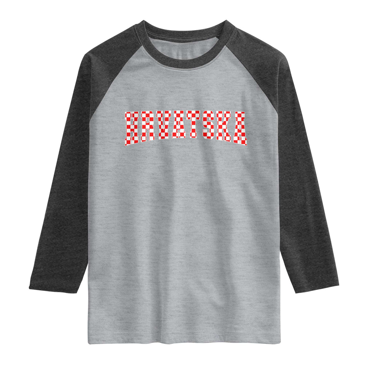 Vintage Hrvatska Raglan Shirt Retro Varsity Croatia Zagreb Croatian Flag