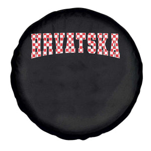 Vintage Hrvatska Spare Tire Cover Retro Varsity Croatia Zagreb Croatian Flag