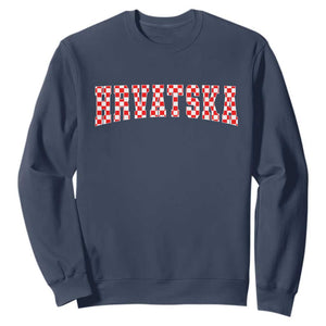 Vintage Hrvatska Sweatshirt Retro Varsity Croatia Zagreb Croatian Flag